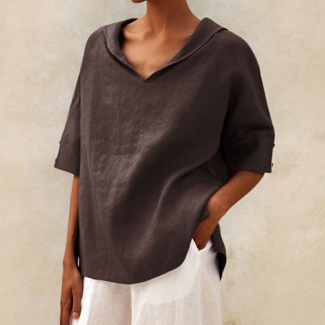 Camicia casual con scollo a V | Perla 3