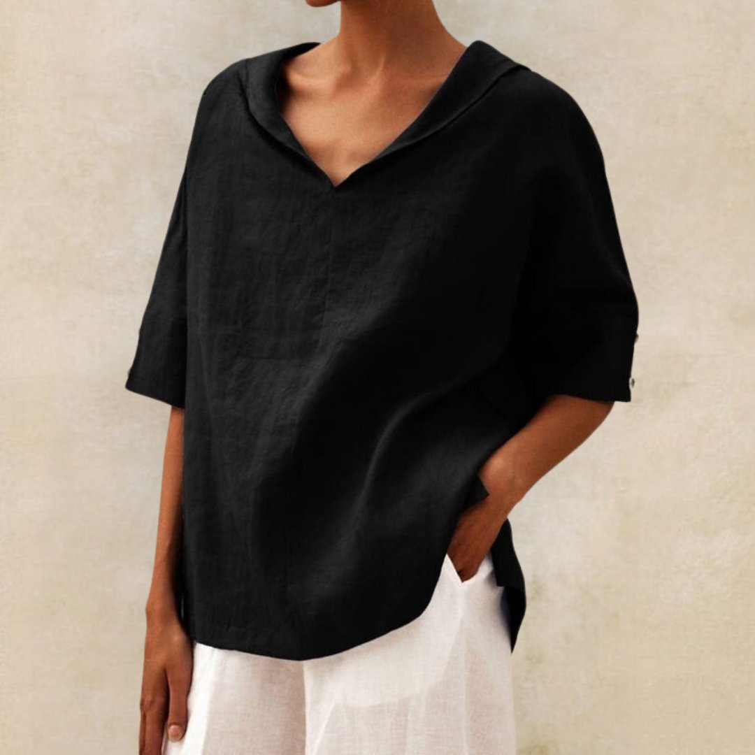 Camicia casual con scollo a V | Perla 6