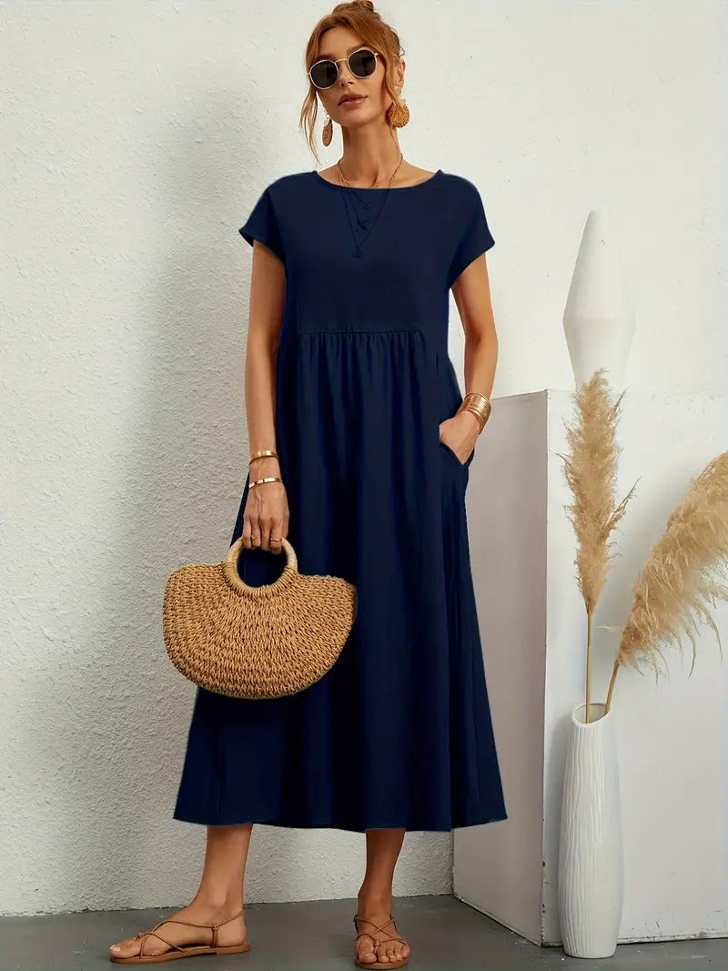 Cléophée - Abito elegante con pratiche tasche e taglio fluido 2
