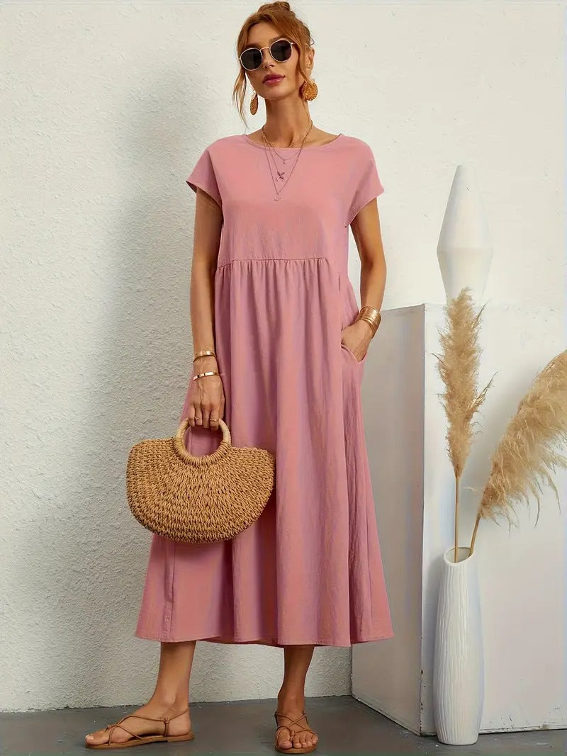 Cléophée - Abito elegante con pratiche tasche e taglio fluido 3