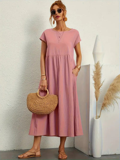 Cléophée - Abito elegante con pratiche tasche e taglio fluido 3
