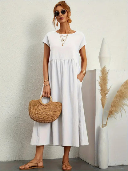 Cléophée - Abito elegante con pratiche tasche e taglio fluido 4
