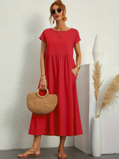 Cléophée - Abito elegante con pratiche tasche e taglio fluido 5