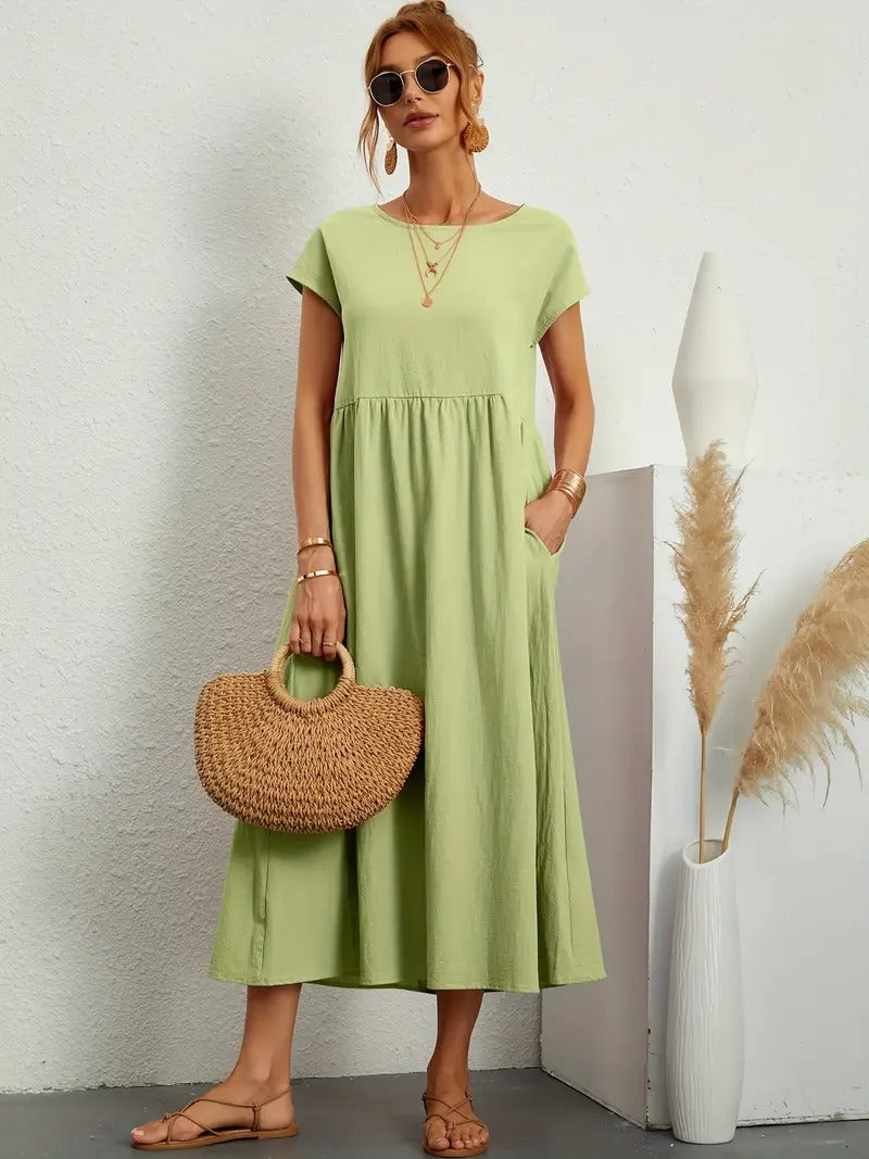 Cléophée - Abito elegante con pratiche tasche e taglio fluido 6