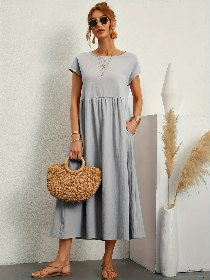 Cléophée - Abito elegante con pratiche tasche e taglio fluido 7