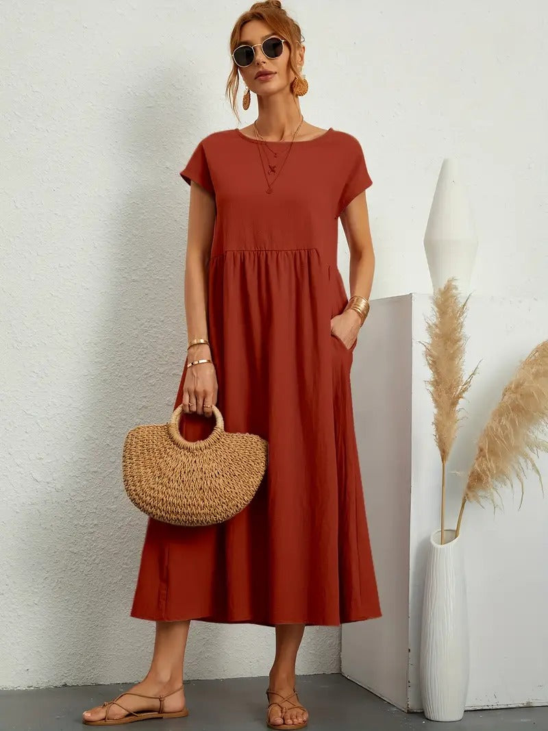 Cléophée - Abito elegante con pratiche tasche e taglio fluido 8