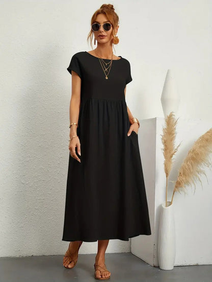 Cléophée - Abito elegante con pratiche tasche e taglio fluido 9