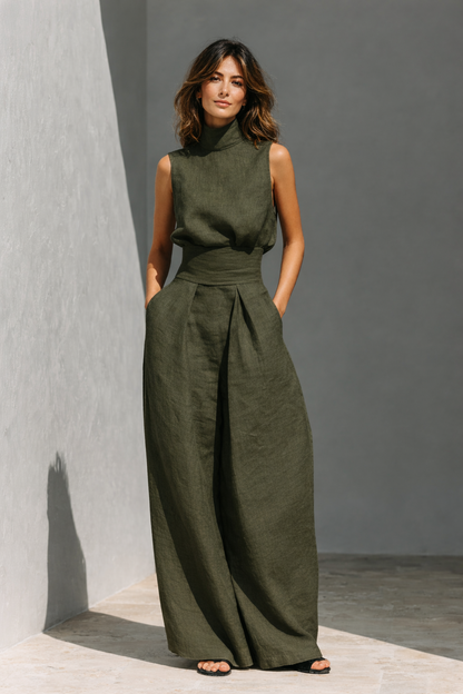 Completo di canotta e pantaloni larghi Donna | Collo Alto & Silhouette Slanciata 3