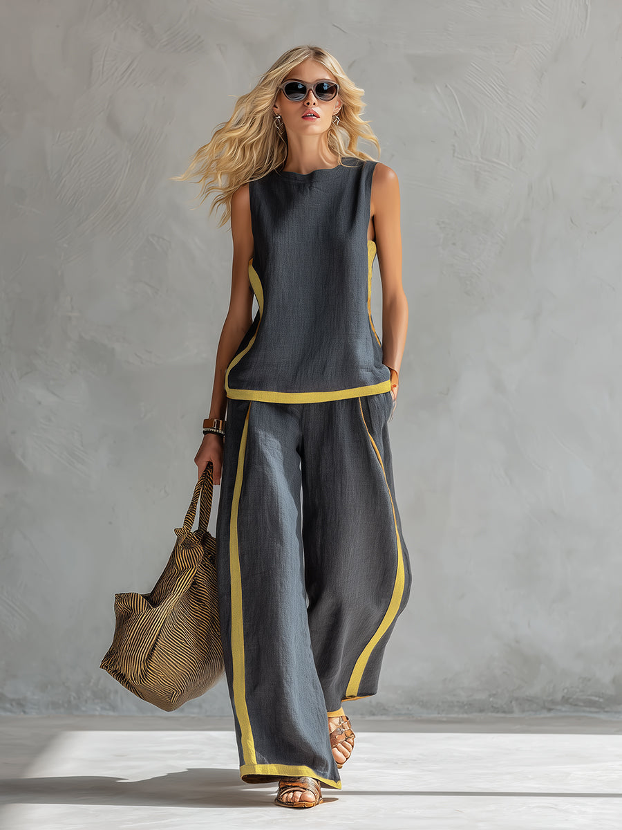 Completo elegante di due pezzi Donna | Linea ampia slanciante & Dettagli grafici moderni 1