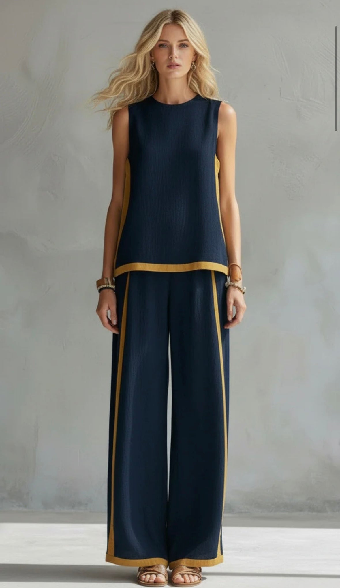 Completo elegante di due pezzi Donna | Linea ampia slanciante & Dettagli grafici moderni 3