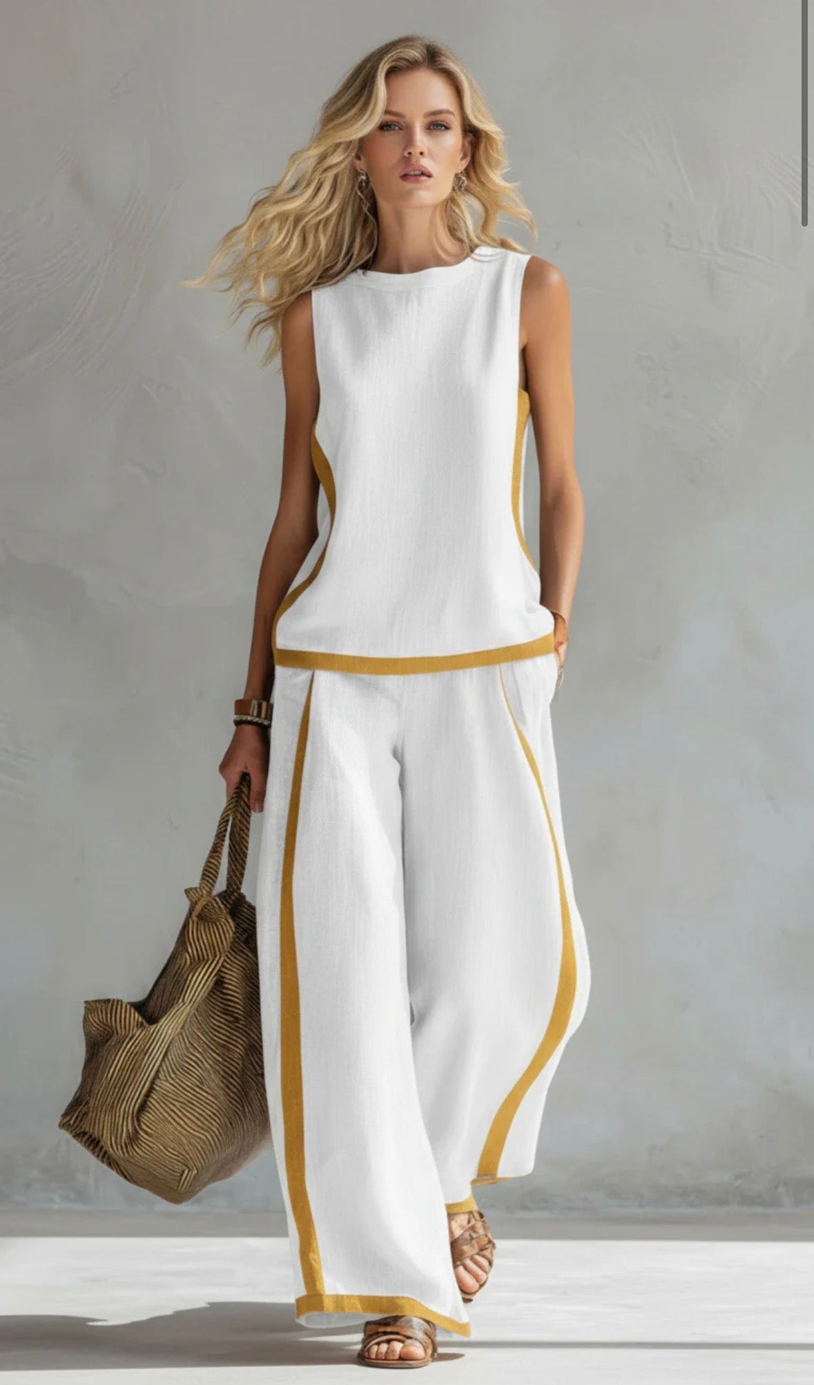 Completo elegante di due pezzi Donna | Linea ampia slanciante & Dettagli grafici moderni 4