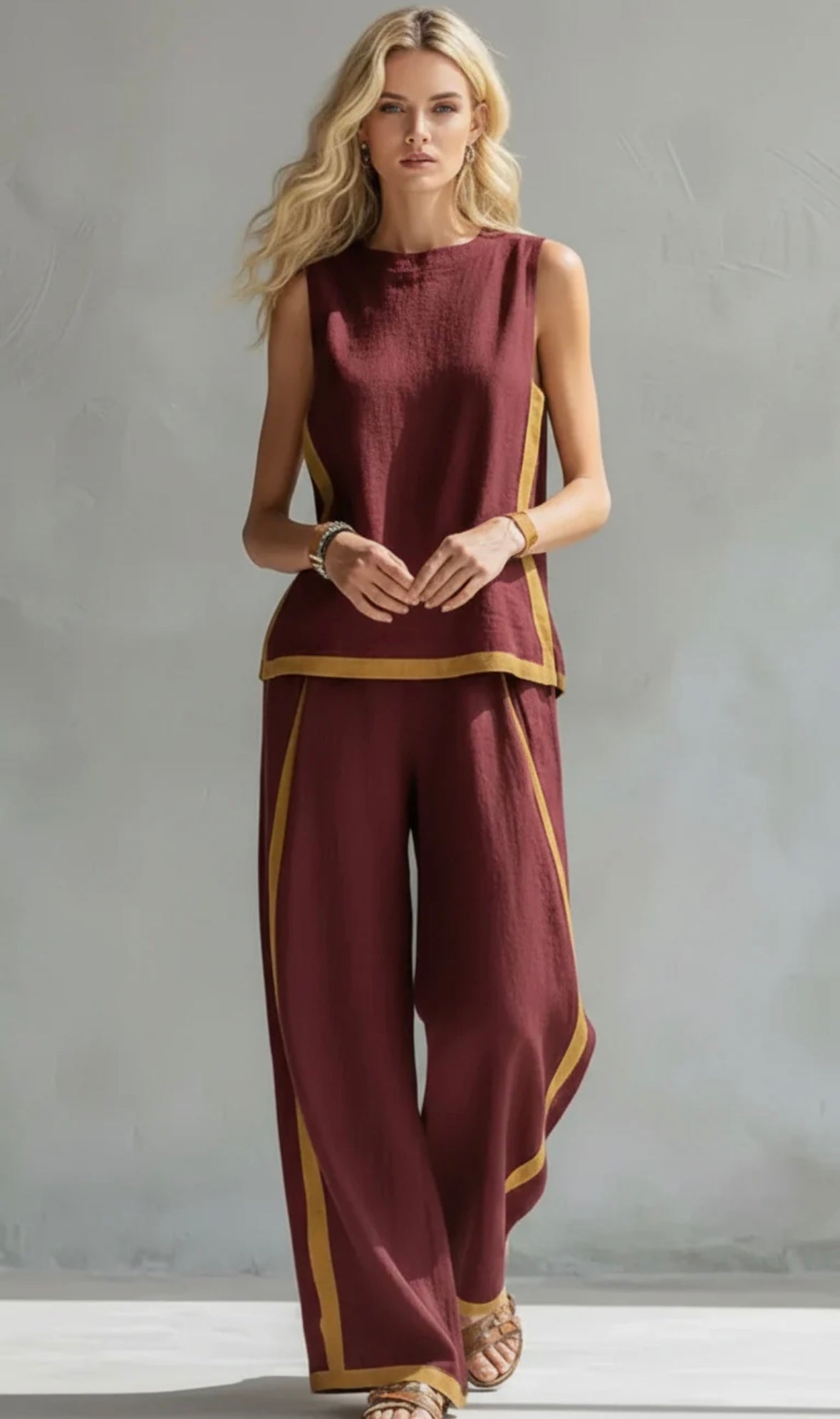 Completo elegante di due pezzi Donna | Linea ampia slanciante & Dettagli grafici moderni 7