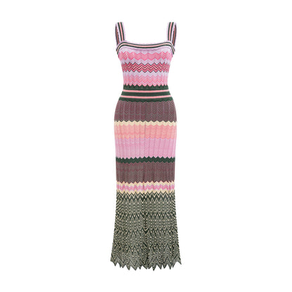 Daphne | Abito Midi Elegante in Maglia a Contrasto 1