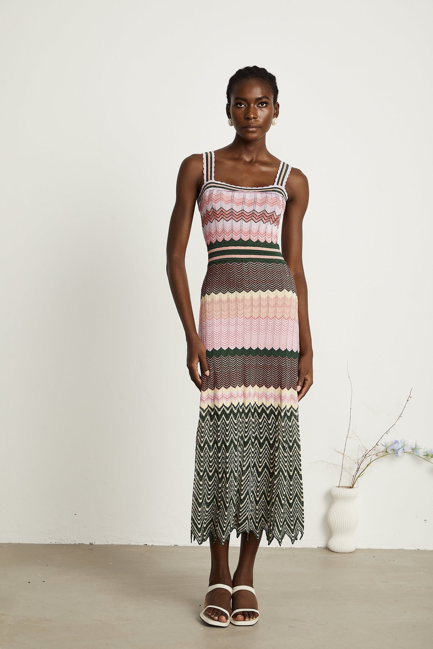 Daphne | Abito Midi Elegante in Maglia a Contrasto 3