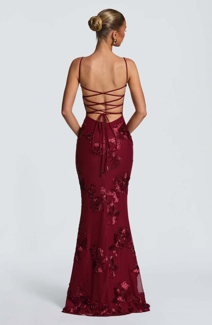 Diana | Abito Lungo da Donna in Pizzo Floreale Corsetto Sirena 4