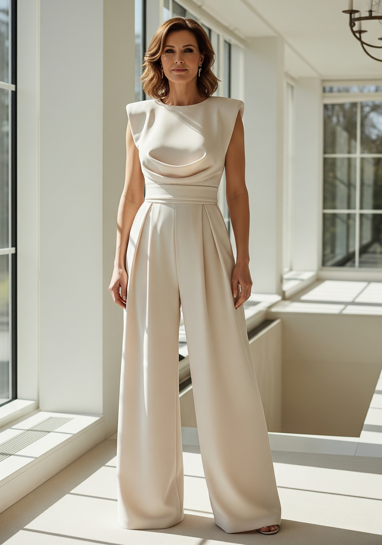 Diva Elegante | Tuta Larga con Vita Drappeggiata per Donna 0