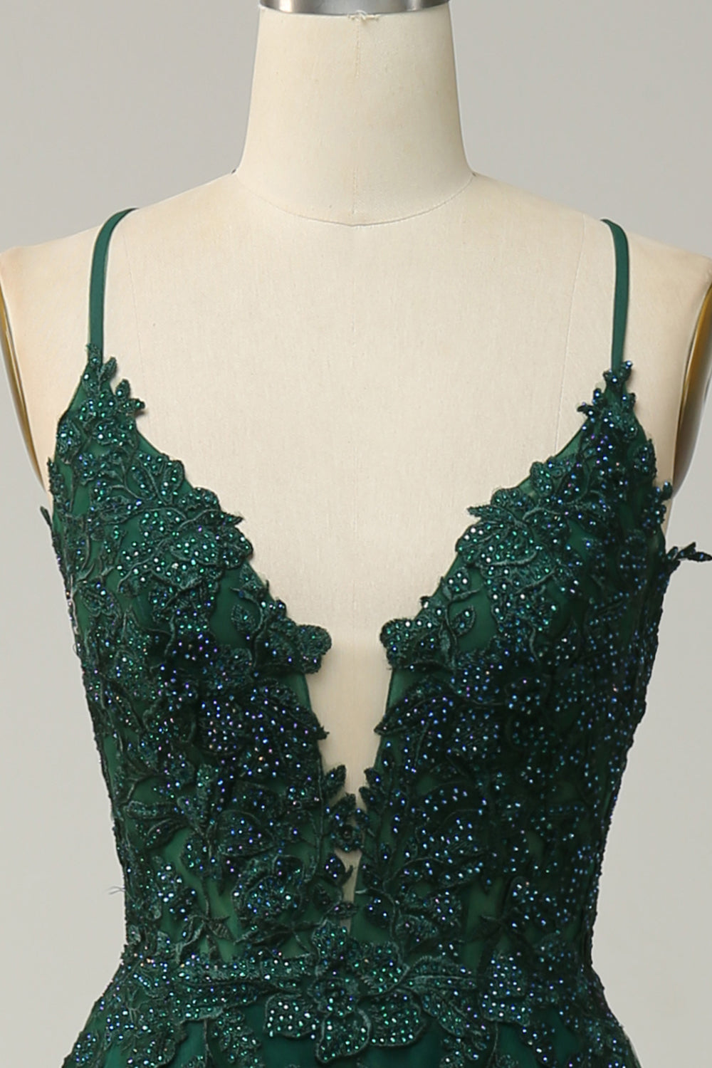 Elegante abito da ballo a trapezio con spalline sottili e allacciatura - Julia 5