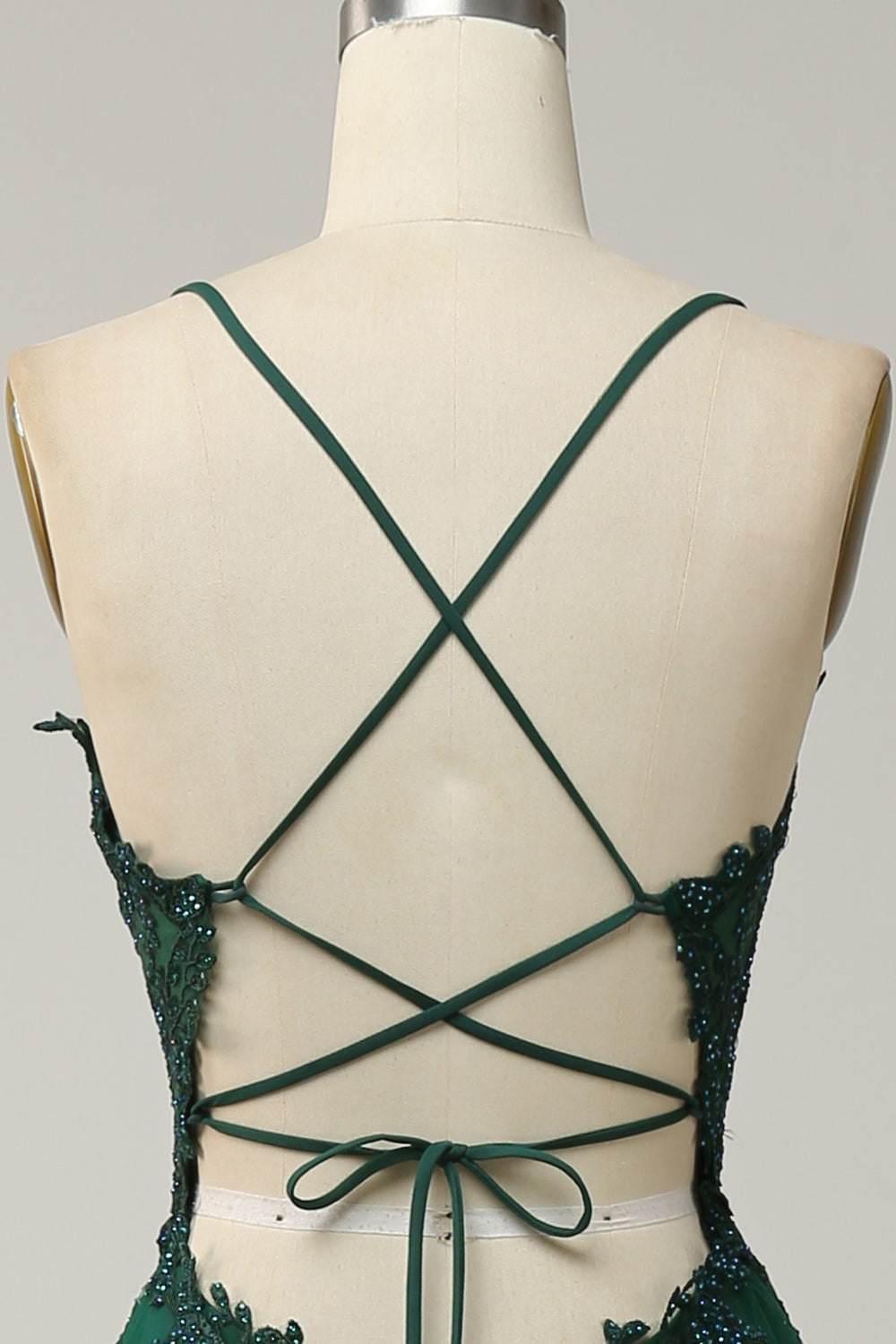 Elegante abito da ballo a trapezio con spalline sottili e allacciatura - Julia 6