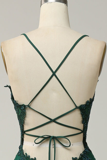 Elegante abito da ballo a trapezio con spalline sottili e allacciatura - Julia 6