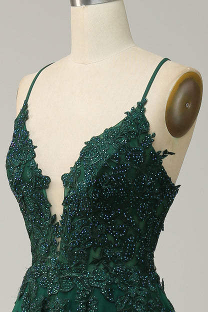 Elegante abito da ballo a trapezio con spalline sottili e allacciatura - Julia 7