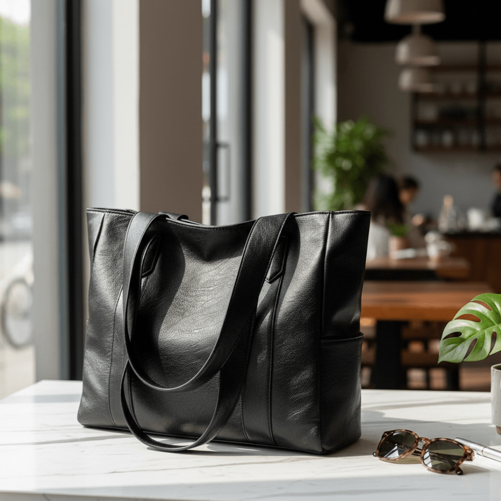 Elegante borsa a tracolla in pelle dallo stile retrò e dalla superficie liscia. 0