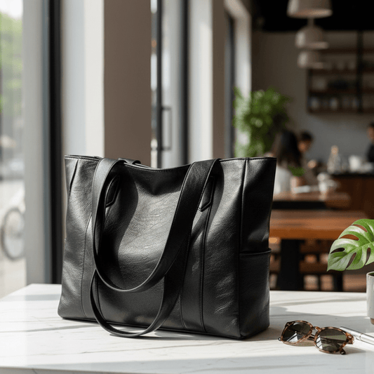 Elegante borsa a tracolla in pelle dallo stile retrò e dalla superficie liscia. 0