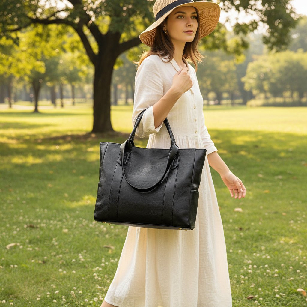 Elegante borsa a tracolla in pelle dallo stile retrò e dalla superficie liscia. 1