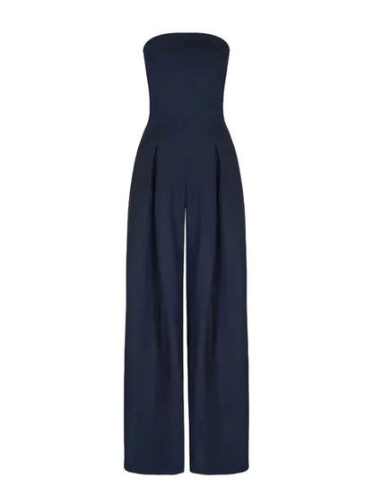 Elegante tuta senza spalline da donna – vestibilità ampia, ideale per l'estate. 1