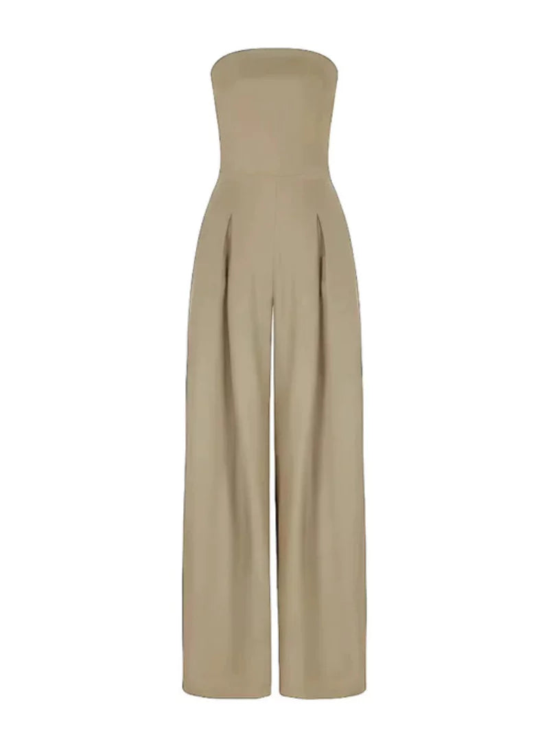 Elegante tuta senza spalline da donna – vestibilità ampia, ideale per l'estate. 7