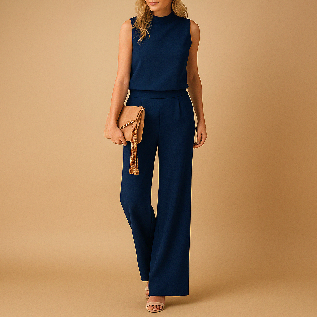 Eleganza | Tuta Donna Elegante a Gamba Larga con Scollo Rotondo 1