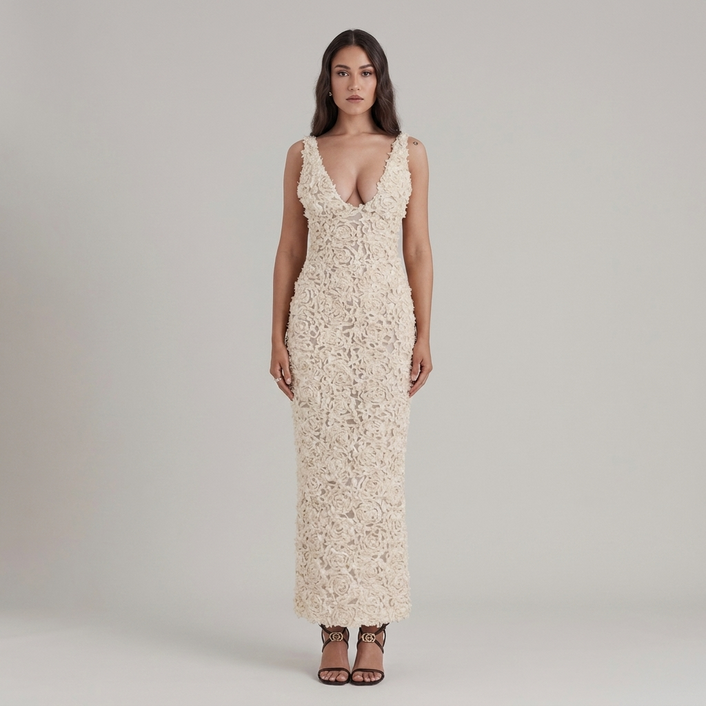 Elysia Elegante | Abito Cerimonia Donna in Pizzo Midi 1