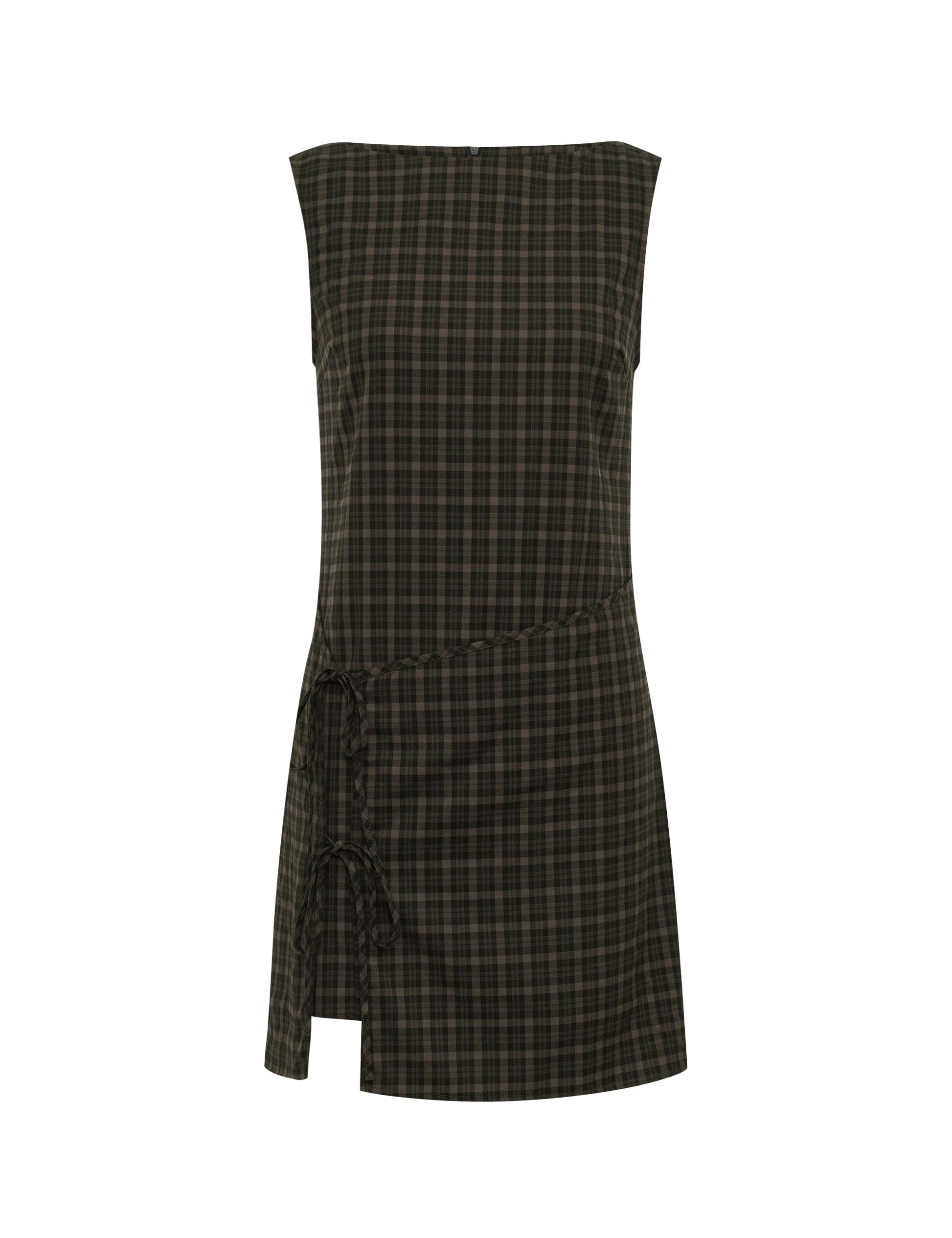 Elysia Mini Abito | Vestito Elegante Donna Check Camel 0