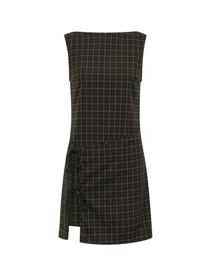 Elysia Mini Abito | Vestito Elegante Donna Check Camel 0