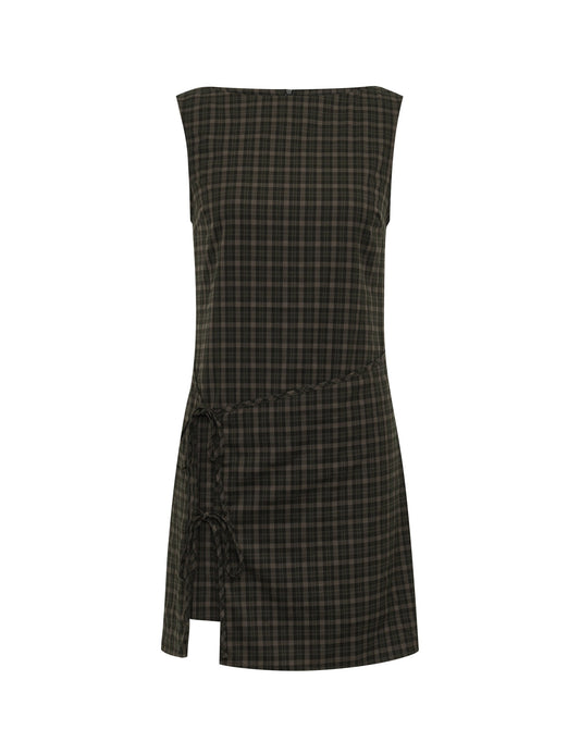 Elysia Mini Abito | Vestito Elegante Donna Check Camel 0