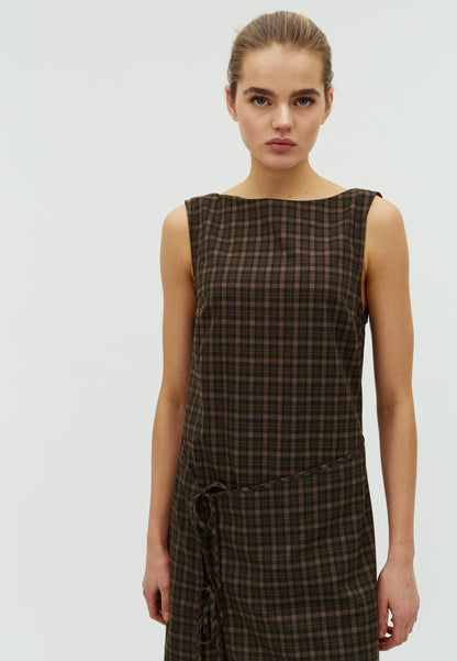Elysia Mini Abito | Vestito Elegante Donna Check Camel 2