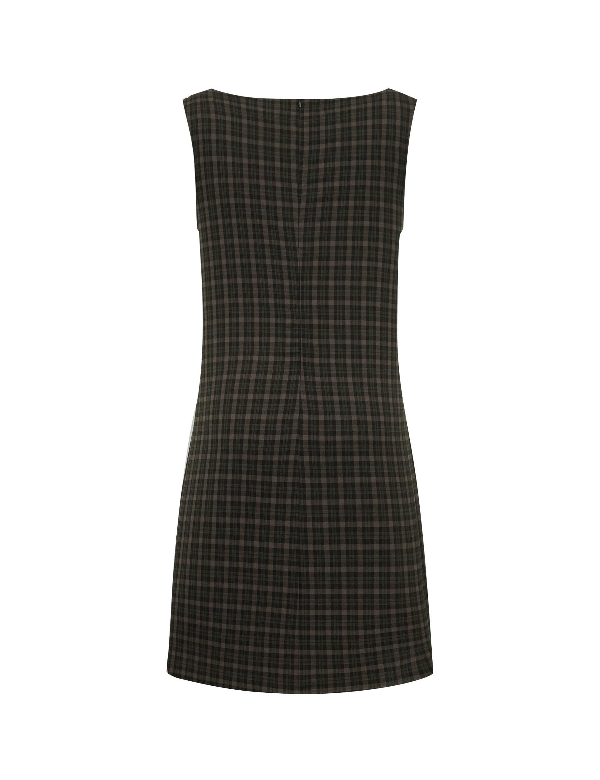 Elysia Mini Abito | Vestito Elegante Donna Check Camel 4