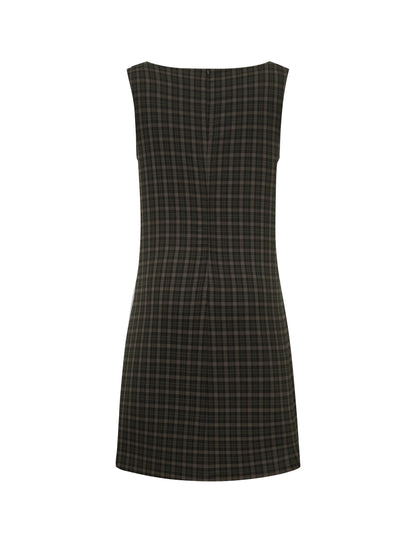 Elysia Mini Abito | Vestito Elegante Donna Check Camel 4