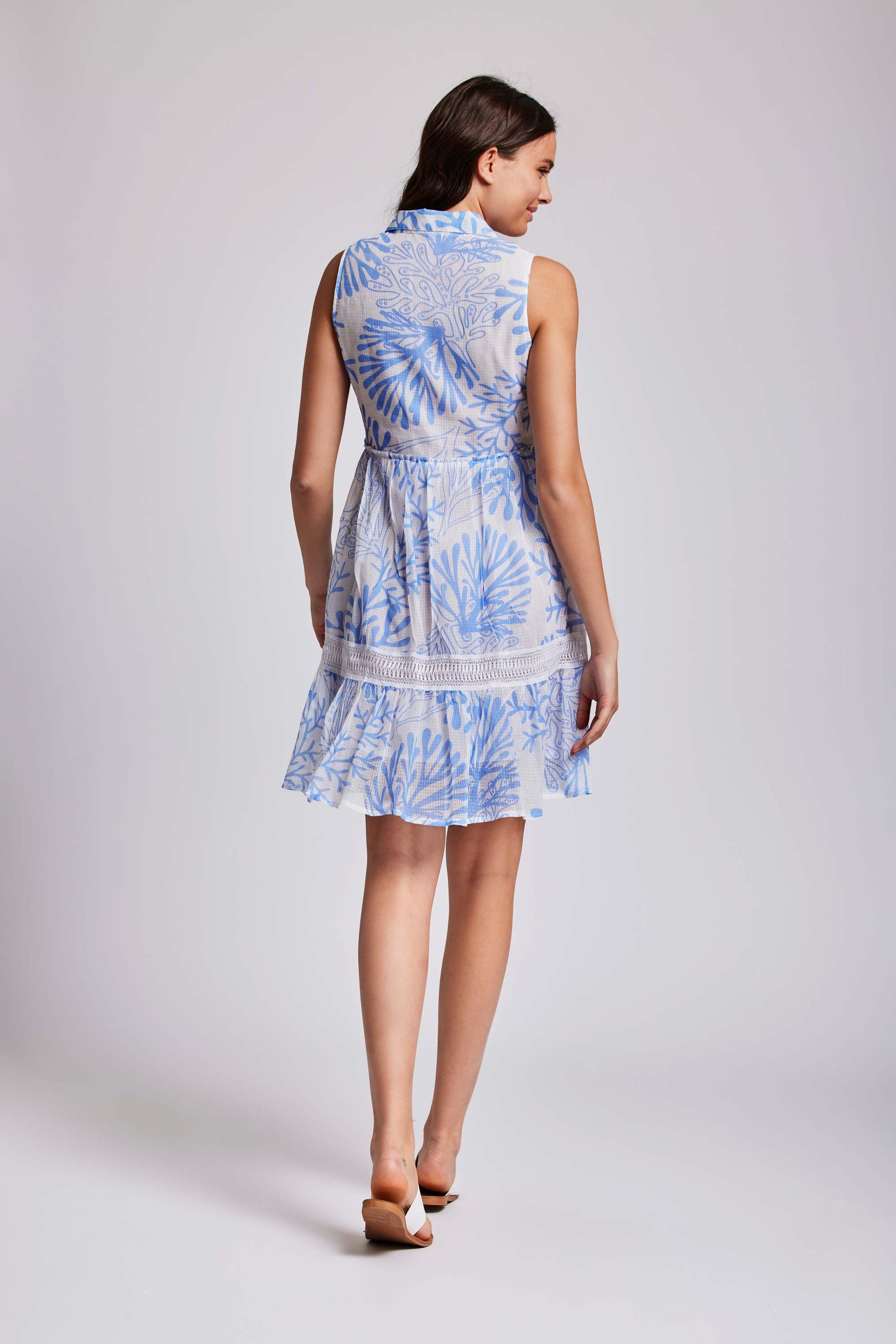 Elysia | Abito Donna Smanicato Elegante in Cotone con Gonna Asimmetrica 1