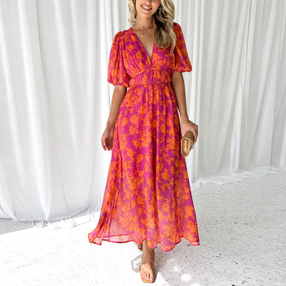 Elysia | Abito Lungo Elegante da Donna con Scollo a V 0