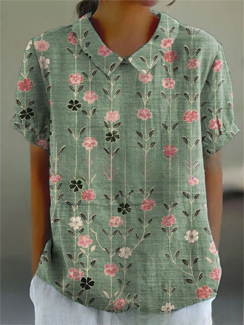 Elysia | Blusa Donna con Stampa Floreale Vintage 7