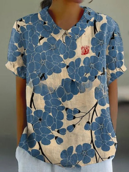 Elysia | Blusa Donna con Stampa Floreale Vintage 8