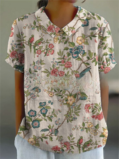 Elysia | Blusa Donna con Stampa Floreale Vintage 9