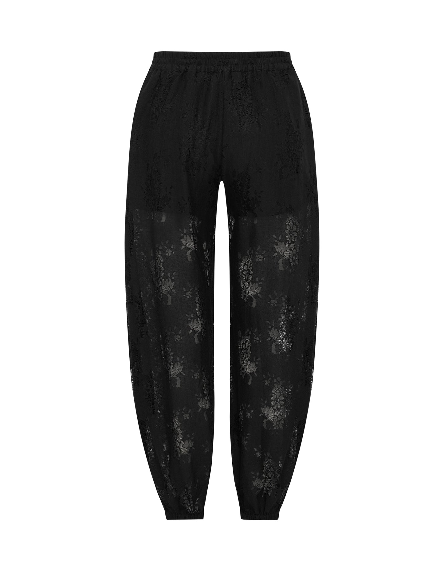 Elysian | Pantaloni Donna in Pizzo Nero a Palloncino 3