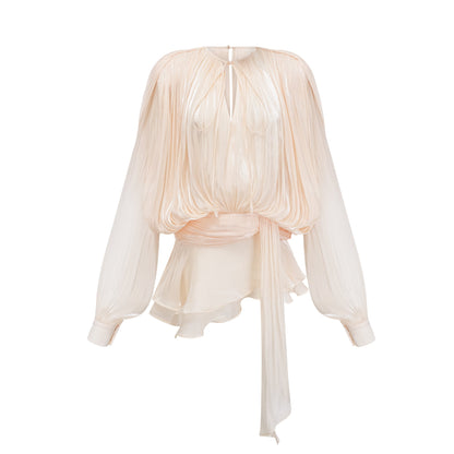 Eugénie | Mini Abito Plissettato con Volant per Donna Elegante 1