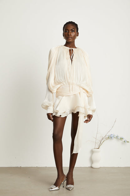 Eugénie | Mini Abito Plissettato con Volant per Donna Elegante 5