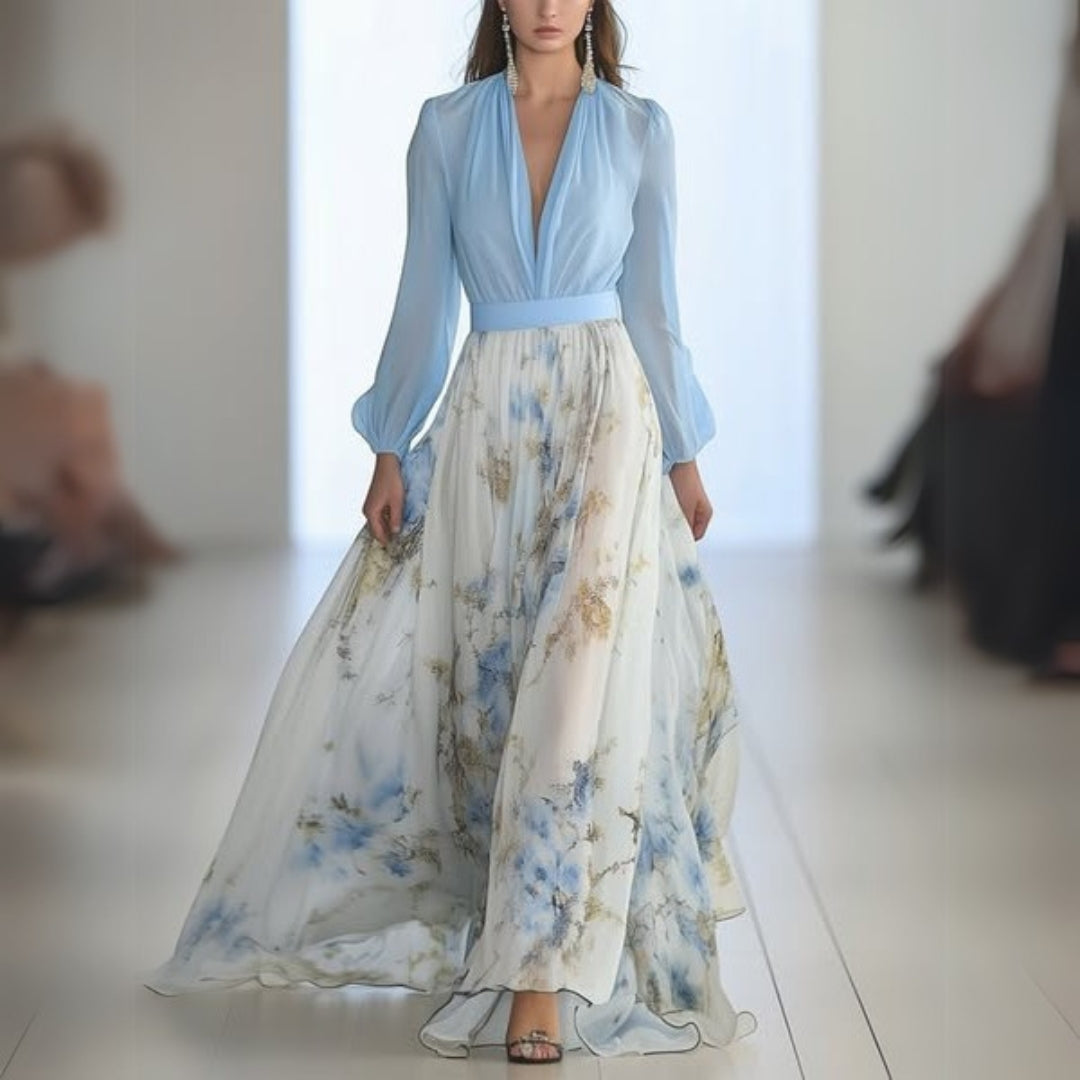 Fiorenza | Abito Maxi Floreale Donna da Cerimonia Elegante 0