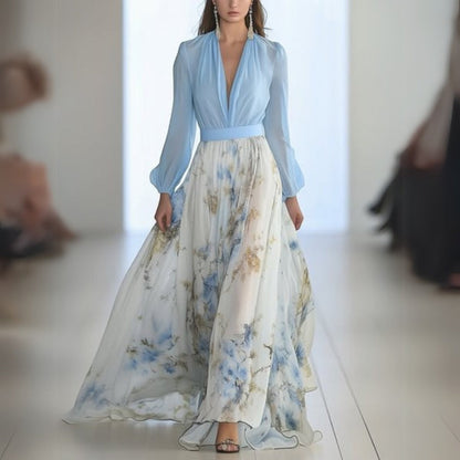 Fiorenza | Abito Maxi Floreale Donna da Cerimonia Elegante 0