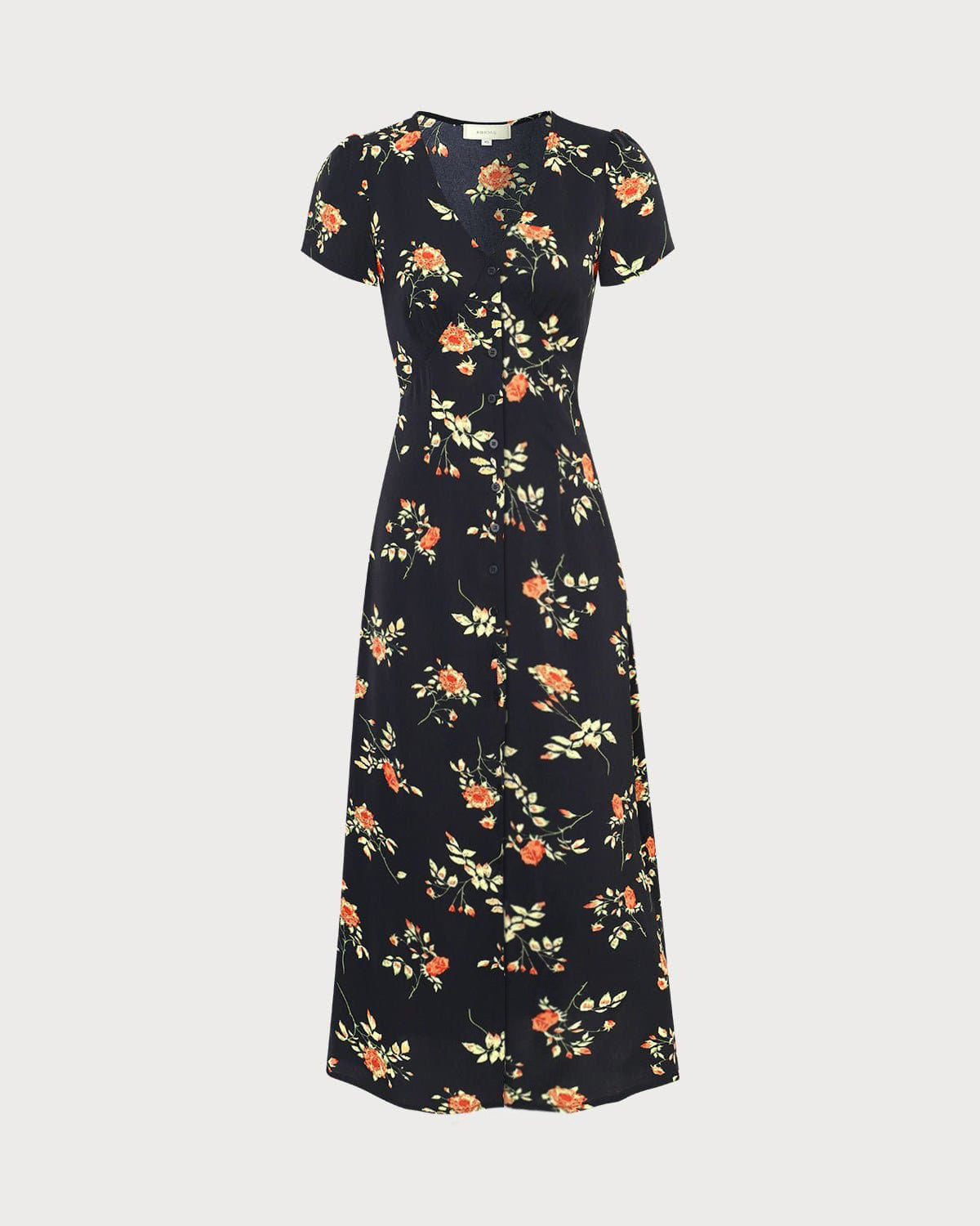 Fiorenza | Maxi Abito Floreale con Scollo a V per Donna, Vestito Elegante da Cerimonia 8