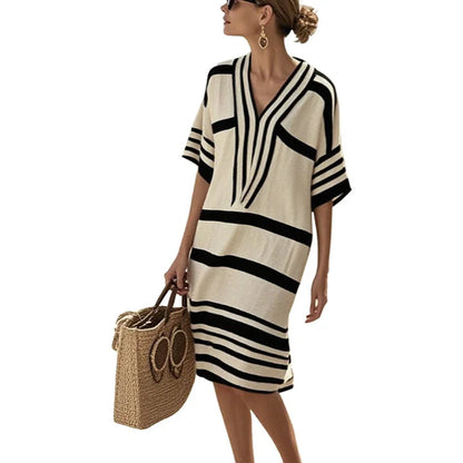 Fiorina | Abito da Donna a Righe Fluente Elegante 6