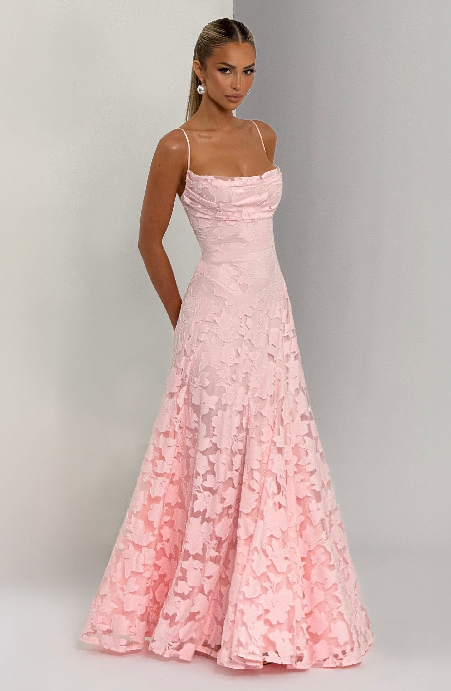 Fiorita | Maxi Abito da Donna Elegante con Motivo Floreale per Cerimonia 10